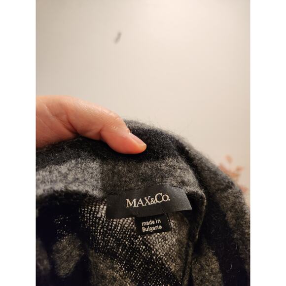 Max & Co. Striped Wool Mohair Turtleneck Sweater Dress Black Gray Size 2 POCKETS - Picture 3 of 4